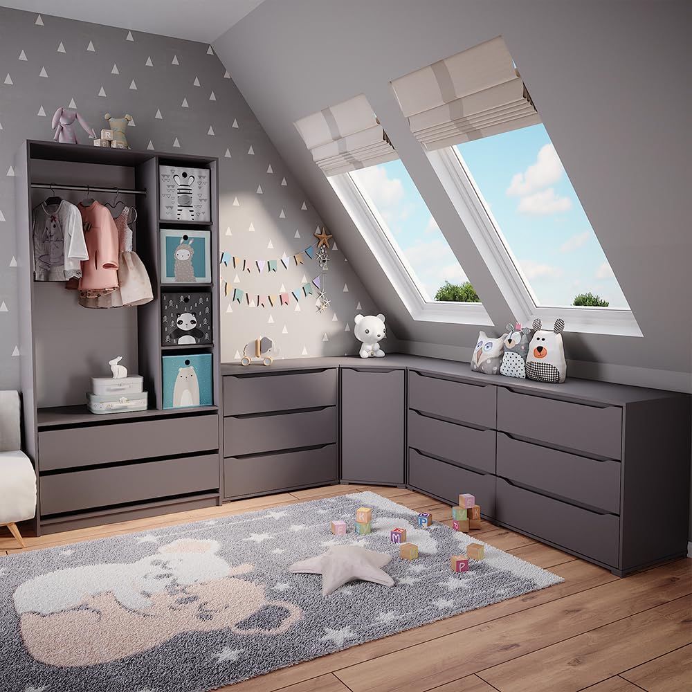 Vicco Armadio per bambini Elmo 100x200 cm 2 cassetti