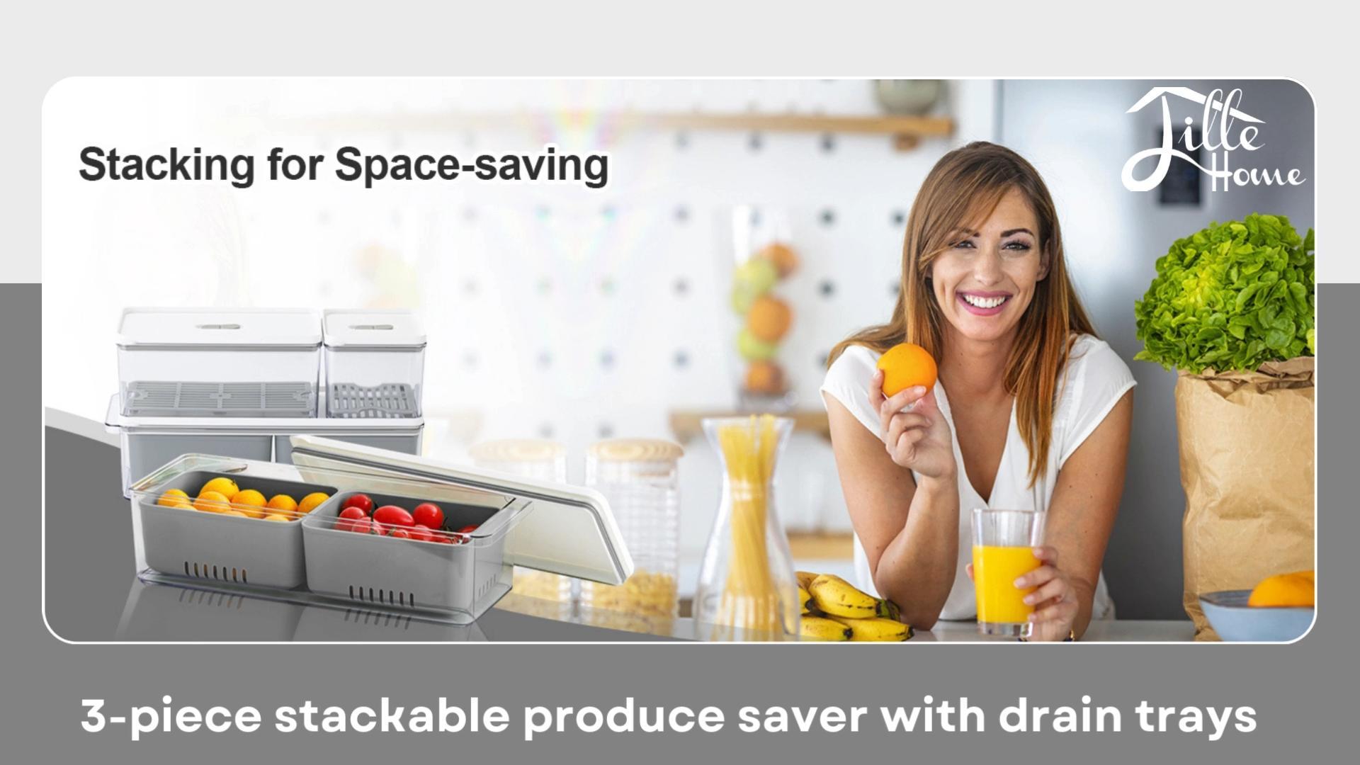 Amazon.com: Lille Home The Stackable Produce Saver Set keeps