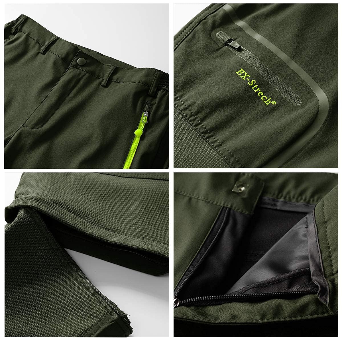 SANMIO Pantaloni Trekking Uomo Esterno Asciugatura Veloce Funzionali Leggeri Traspiranti Convertibile Pantaloncini Softshell Pantaloni da Arrampicata Casual - 5