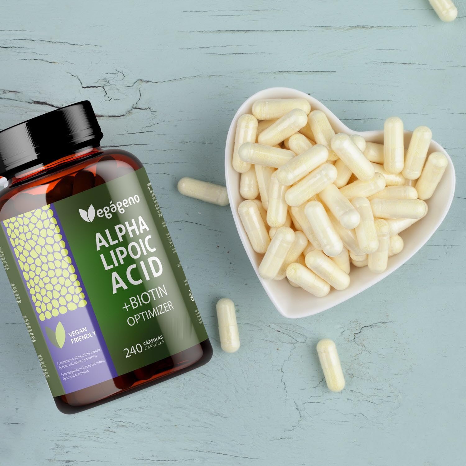 Acide Alpha Lipoïque (ALA) + BIOTIN Optimizer 600 mg. 240 gélules végétales. Approvisionnement de 4 mois. Absorption maximale. Antioxydant naturel. Sans gluten. Non OGM. Vegan