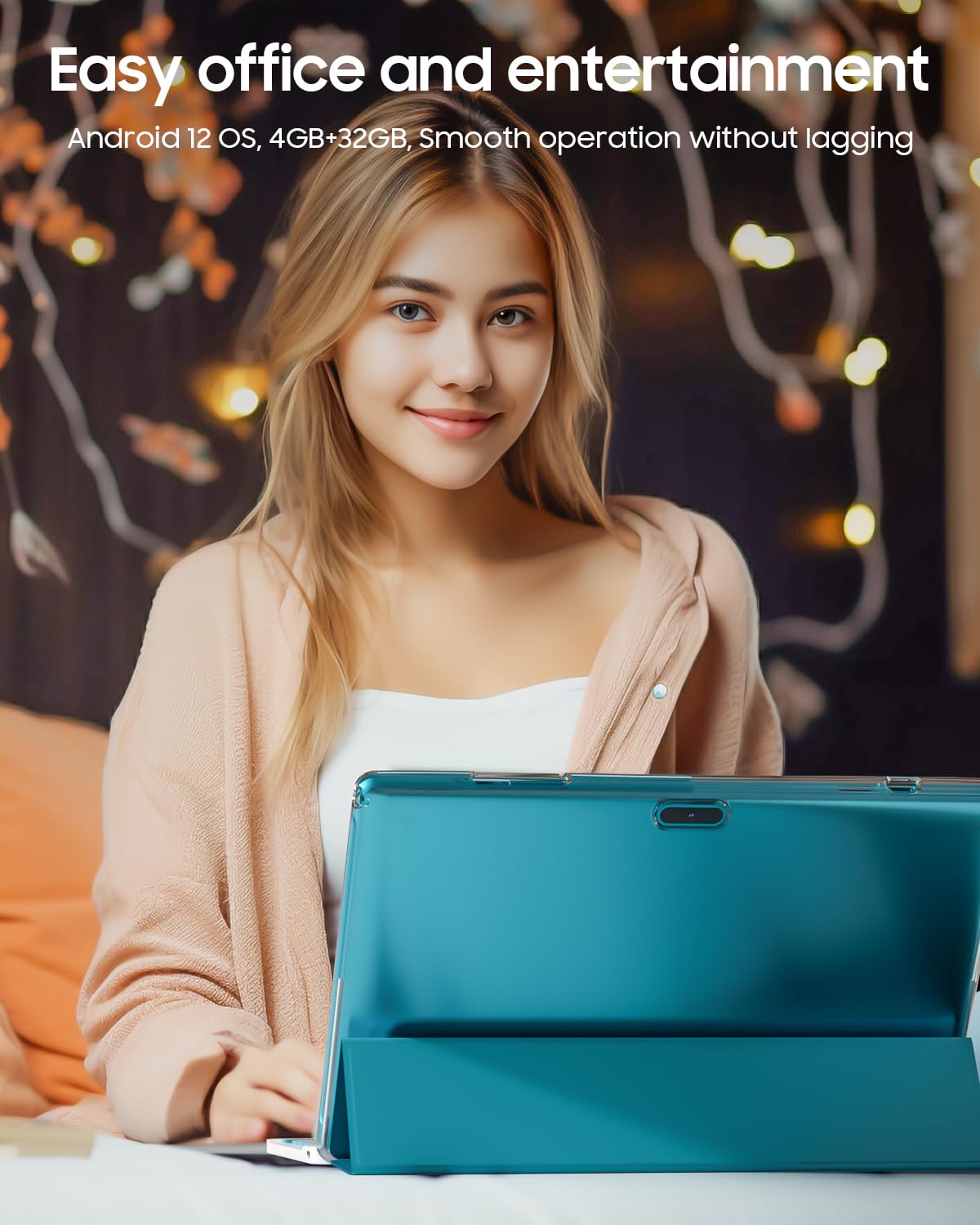 2 in 1 Tablet with Keyboard Case Mouse Stylus, 10 inch Tablet Android 14 Tablets PC, 6GB RAM+32GB ROM Support 1TB Expandable, 6000mAh Battery IPS 10.1" Tab 2MP+8MP Dual Camera WiFi-6 Bluetooth Tableta