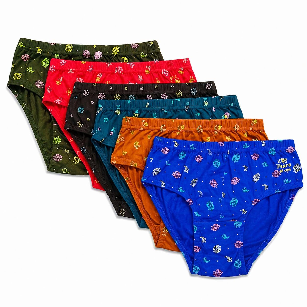 Womens Floral Printed Mid Raise Comfortable Pure Cotton Innerwear Panties with Inner Elastic Waist | Soft Breathable Fabric | Multicolor | Pack of 6-image-17