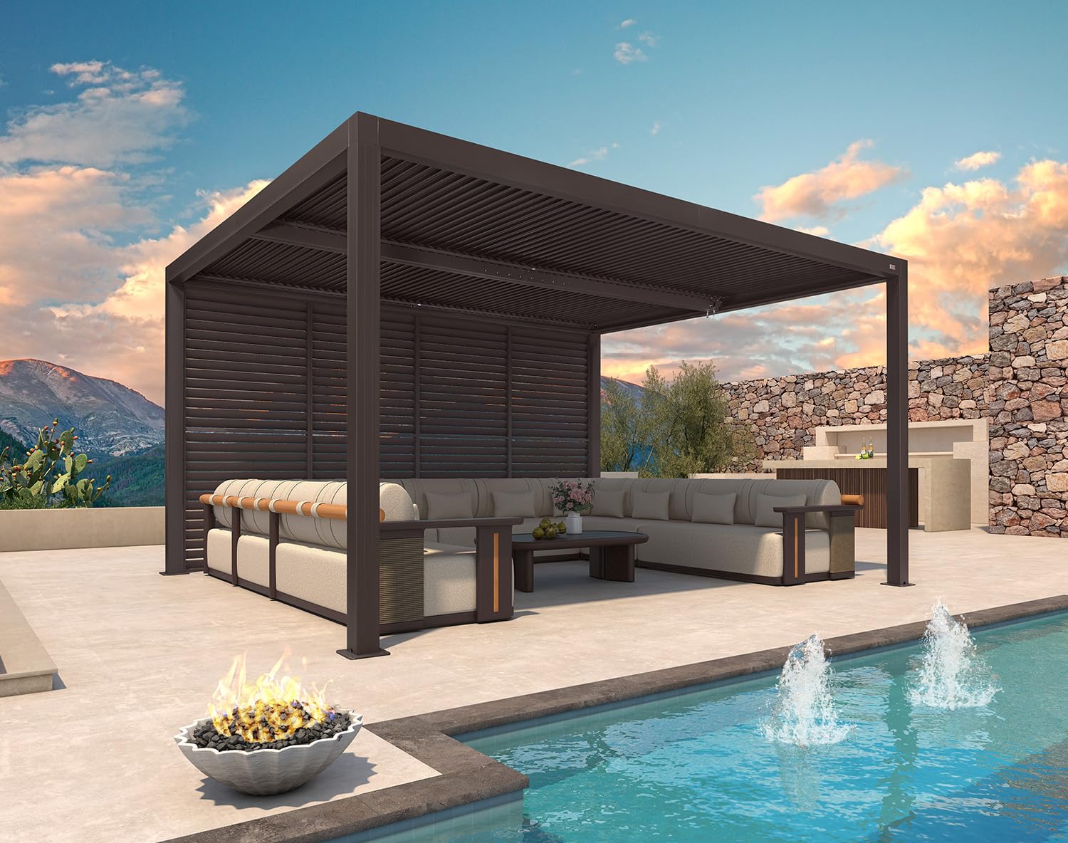 Amazon.com: PURPLE LEAF Outdoor 12' × 14' Louvered Pergola with