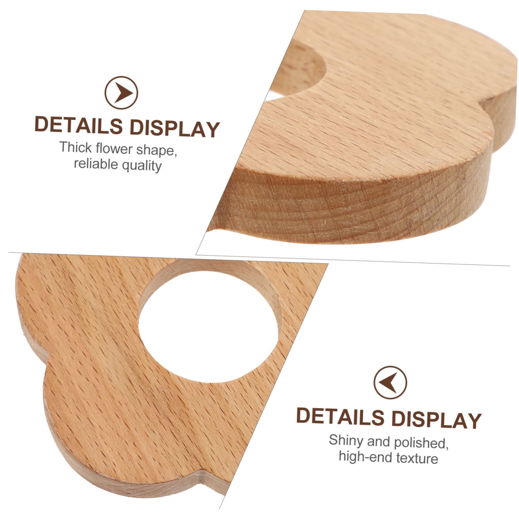 Posavasos de Madera 7 Piezas, Forma de Flor, Caqui