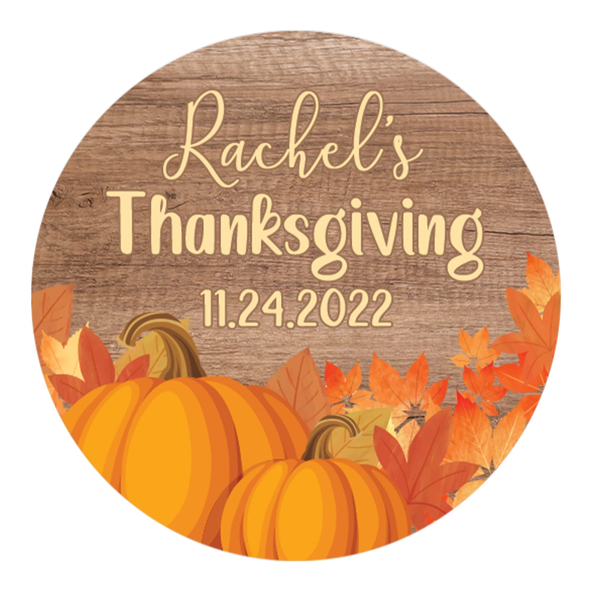Amazon.com : Personalized Rustic Autumn Party Favor Stickers - Thanksgiving,  Friendsgiving, Fall Holiday Gathering Custom Labels - 1.75" Round Favors -  40 Count : Home & Kitchen