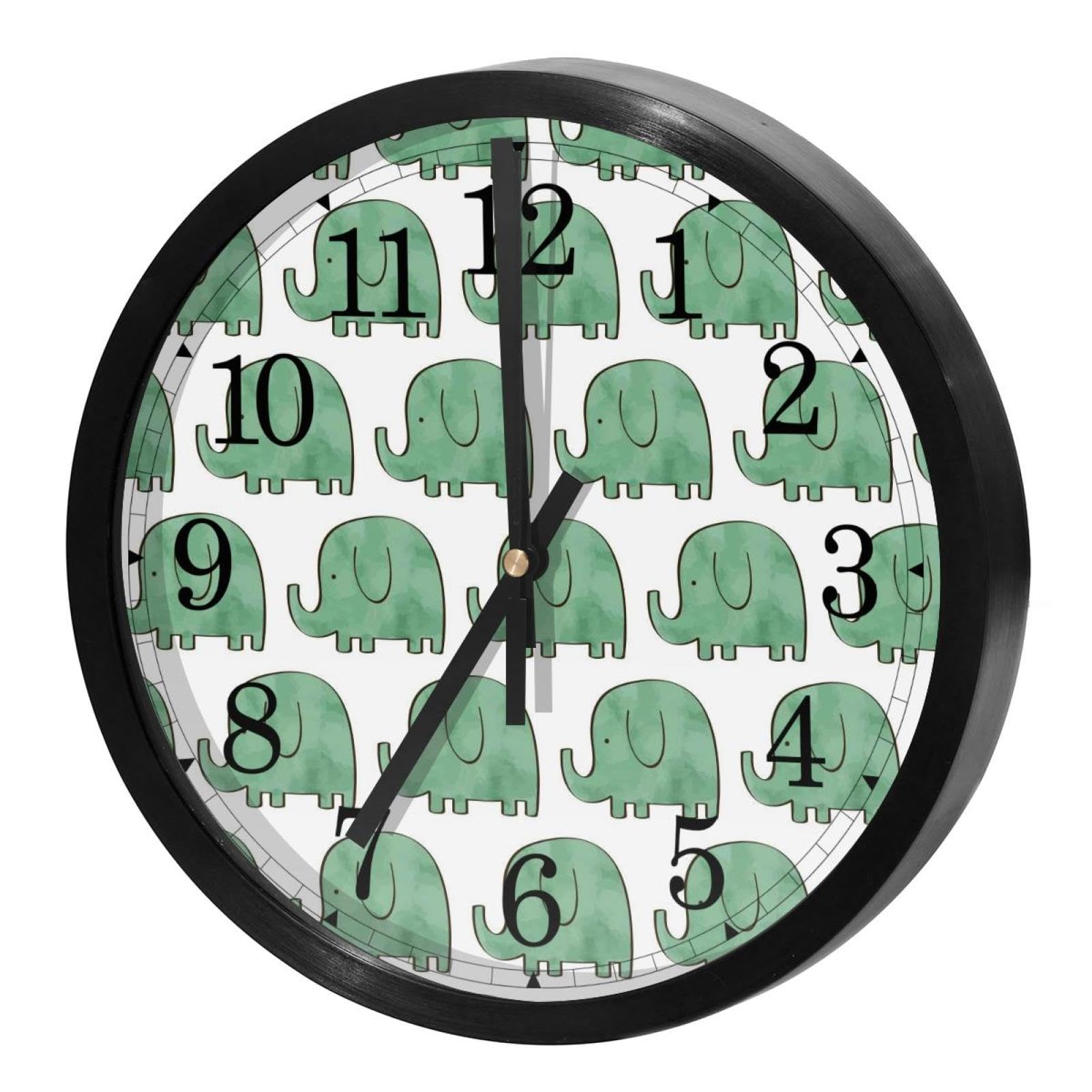 Horloge murale silencieuse éléphant à quartz pour la décoration de maison
