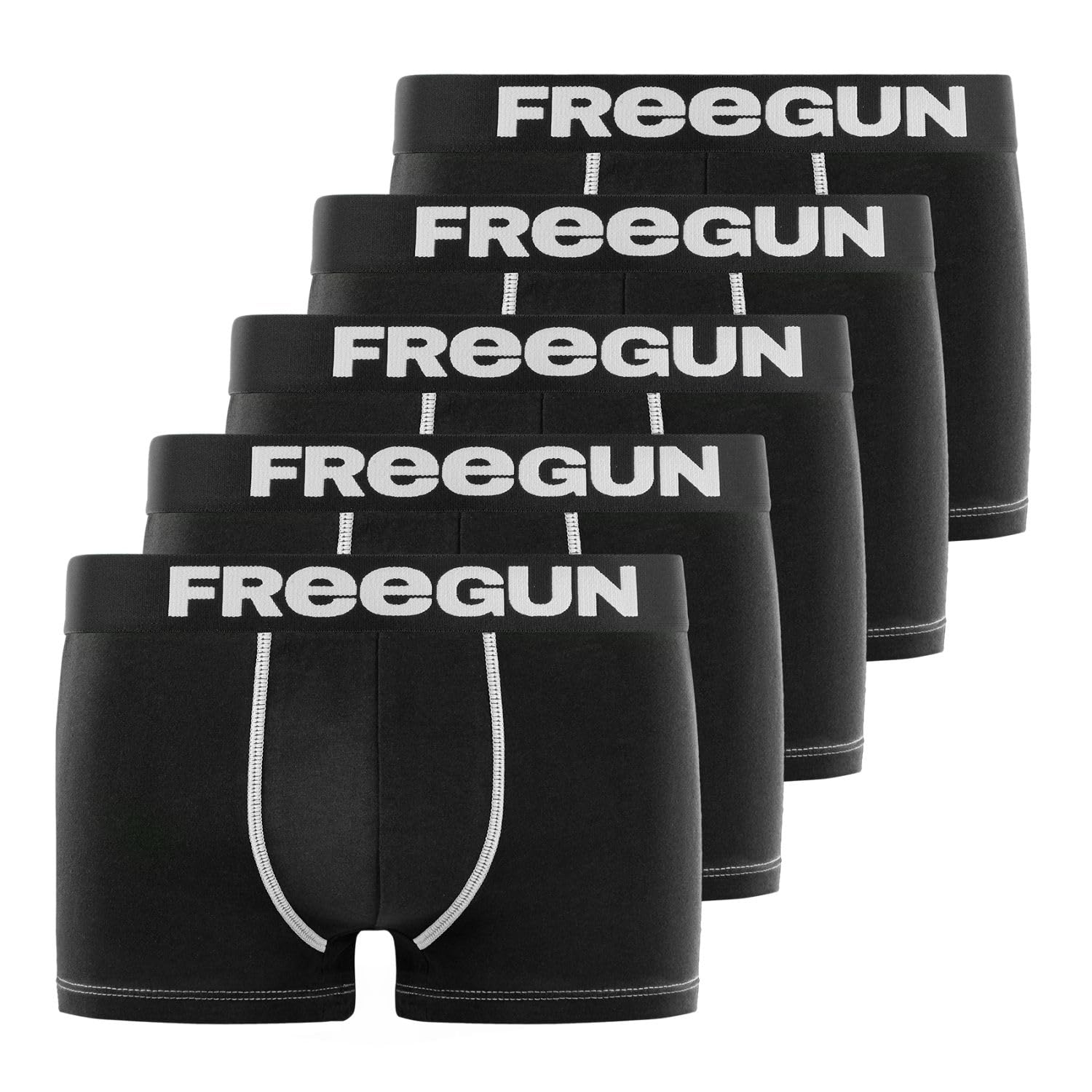FREEGUN Boxer Enfant Microfibre, Caleçon Garçon Doux et Respirant (Lot de 5)