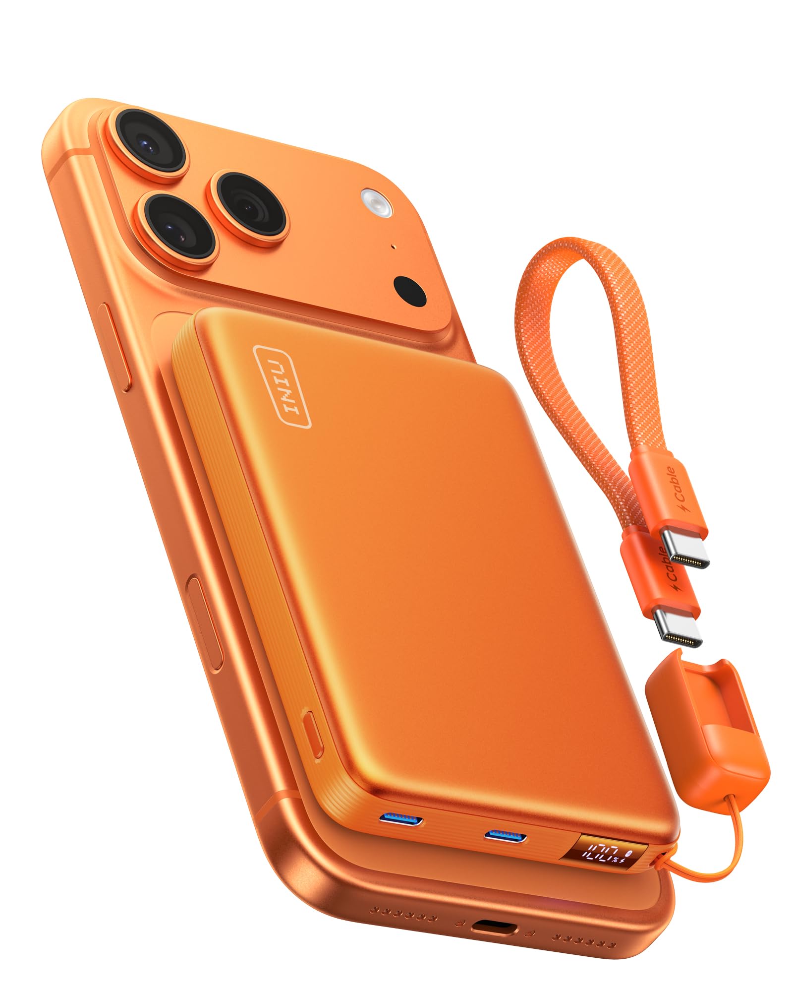 INIU for MagSafe Power Bank, Slimmest 25W Qi2.2 10000mAh Magnetic Portable Charger, 45W PD Fast Charging with USB C Cable, Battery Pack for iPhone Air