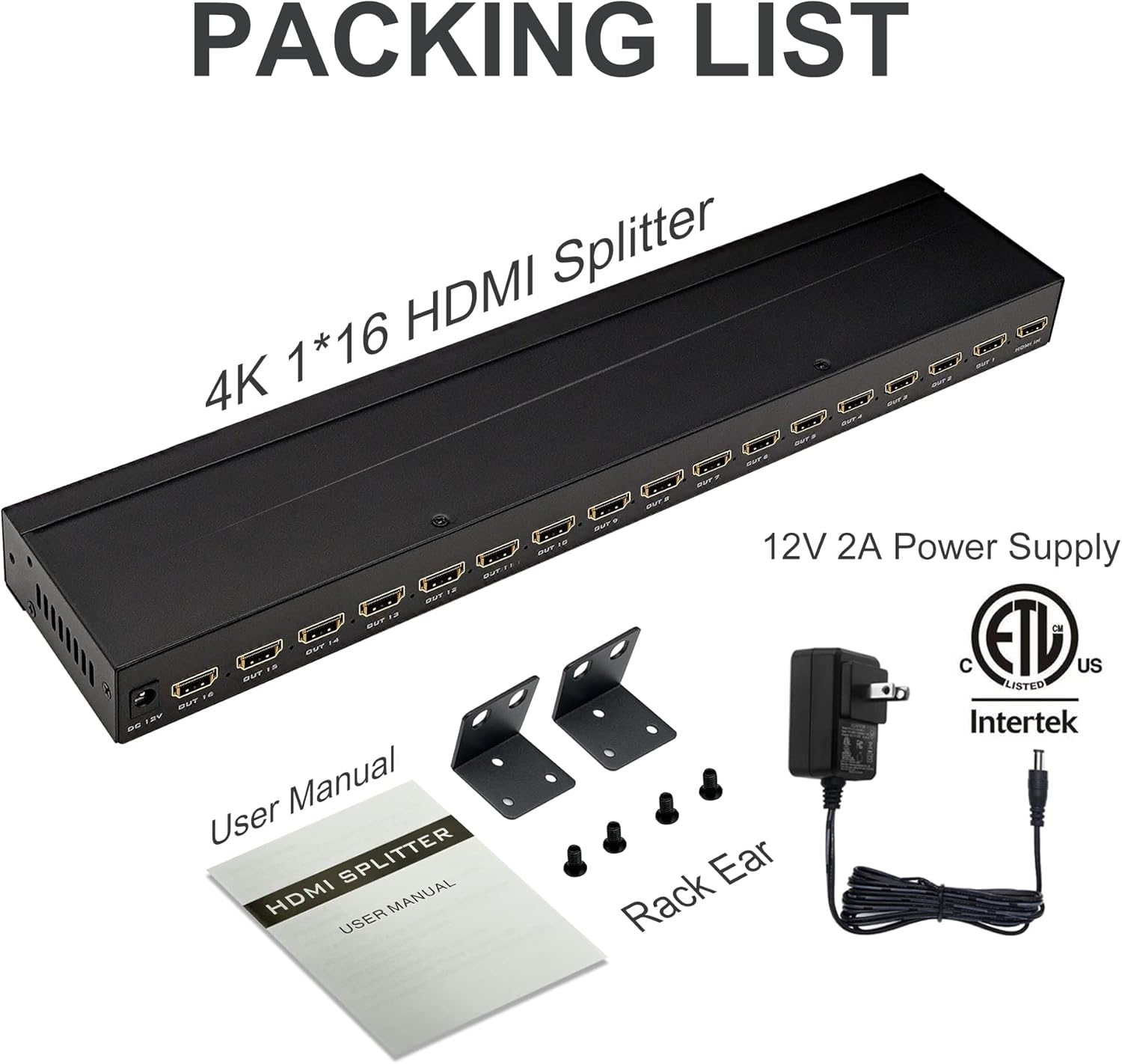 4K 1x16 HDMI Splitter 1 in 16 Out by Anlink-Ultra HD HDMI TV Splitter, 4K 60Hz, Supports 4K/8MP/5MP/1080P and 3D for Xbox PS4 PS3 Fire Stick Blue Ray Apple TV HDTV-Adapter Included