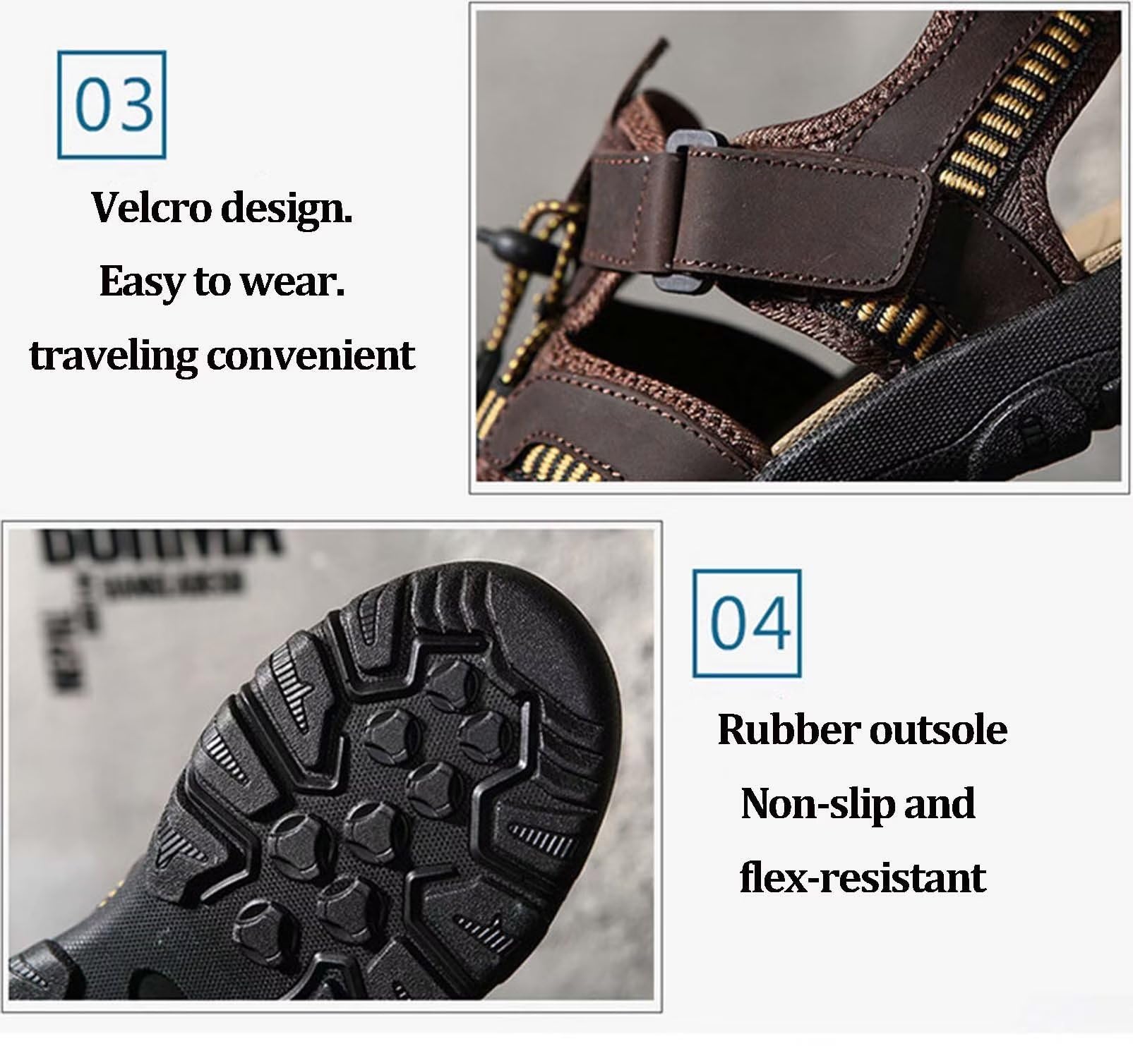 Rivccku Sandali Sportivi Estivi per Uomo Scarpe da Trekking con Punta Chiusa per Sport all'aria Aperta Uomo per la Piscina Estiva Sulla Spiaggia