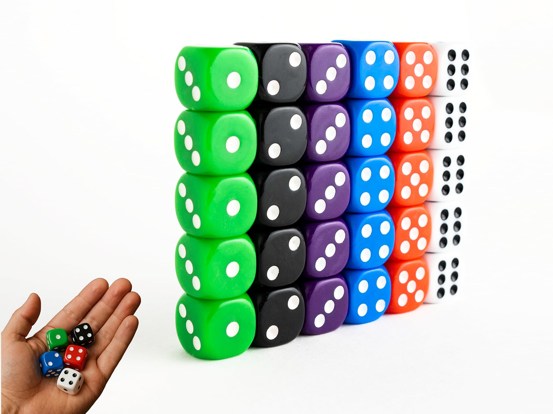 Storm&Lighthouse 30 Pack Six-Sided Dice Coloured Dice Game D6 Die Smoother Rolling Dice No Harmful Materials