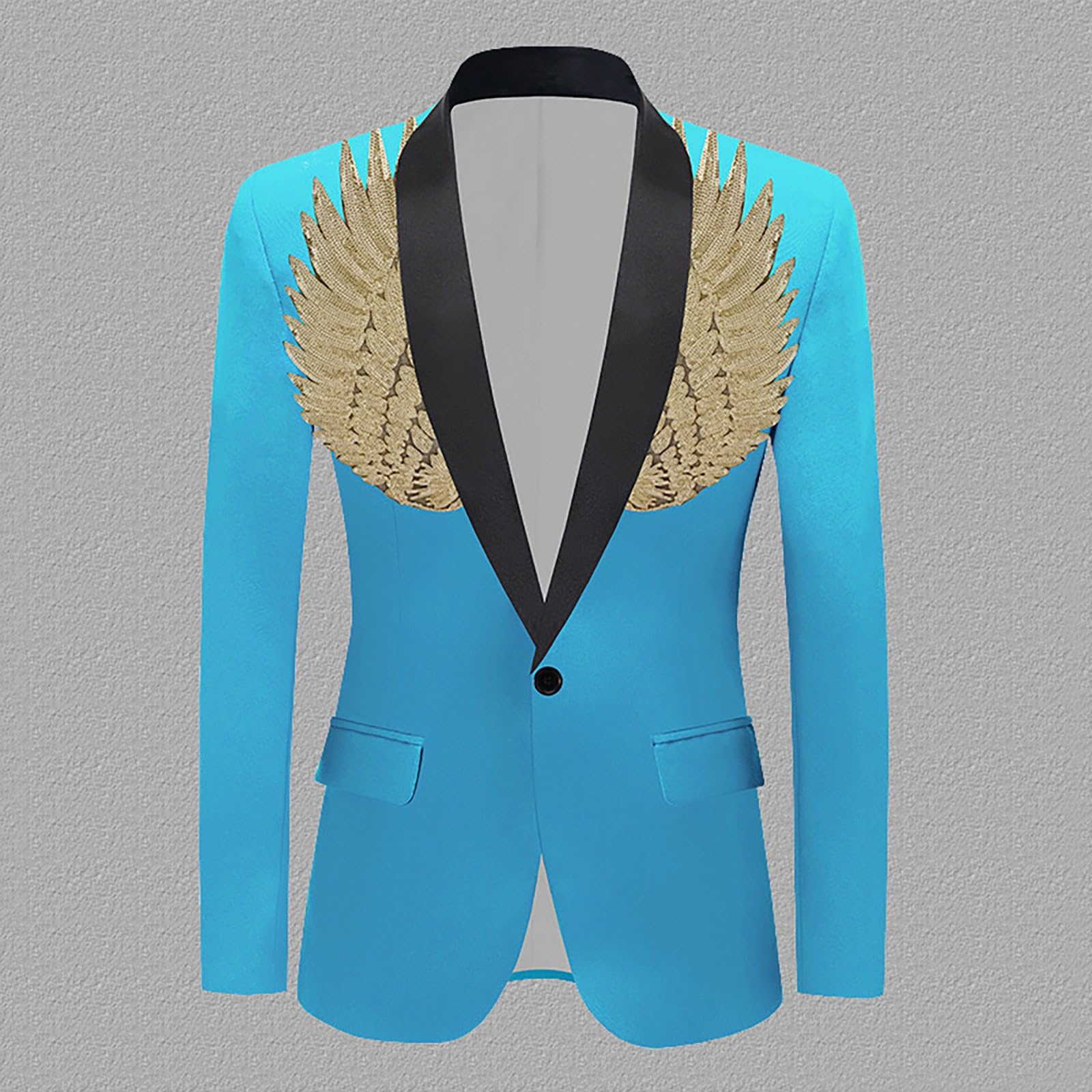 Generisch Giacca da uomo con paillette, con brillantini, per feste, balli di fine anno, blazer da uomo, casual, sportivo, per matrimonio, business, abito da uomo