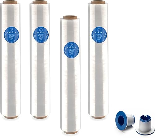 Película elásticaenvoltura resistente de calibre 67 de 20 x 1000 pies, película elástica 500% con mango fácil de usar, envoltura de resistencia