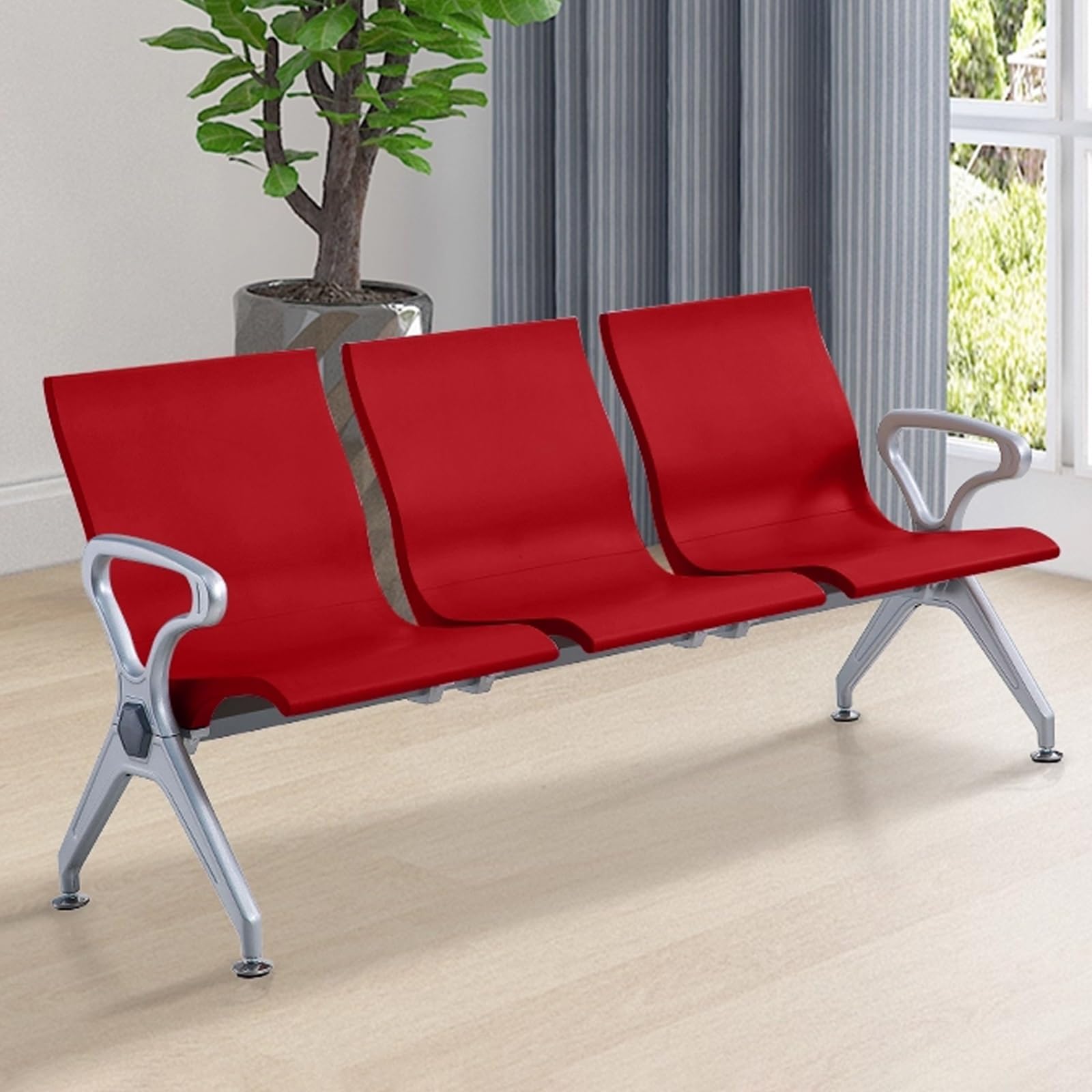SaryEdge PU Airport Reception Chair with Arms - Comfortable Office Guest Seating for s, Lobbies & Business Banks - Stylish & Durable Lobby Bench,