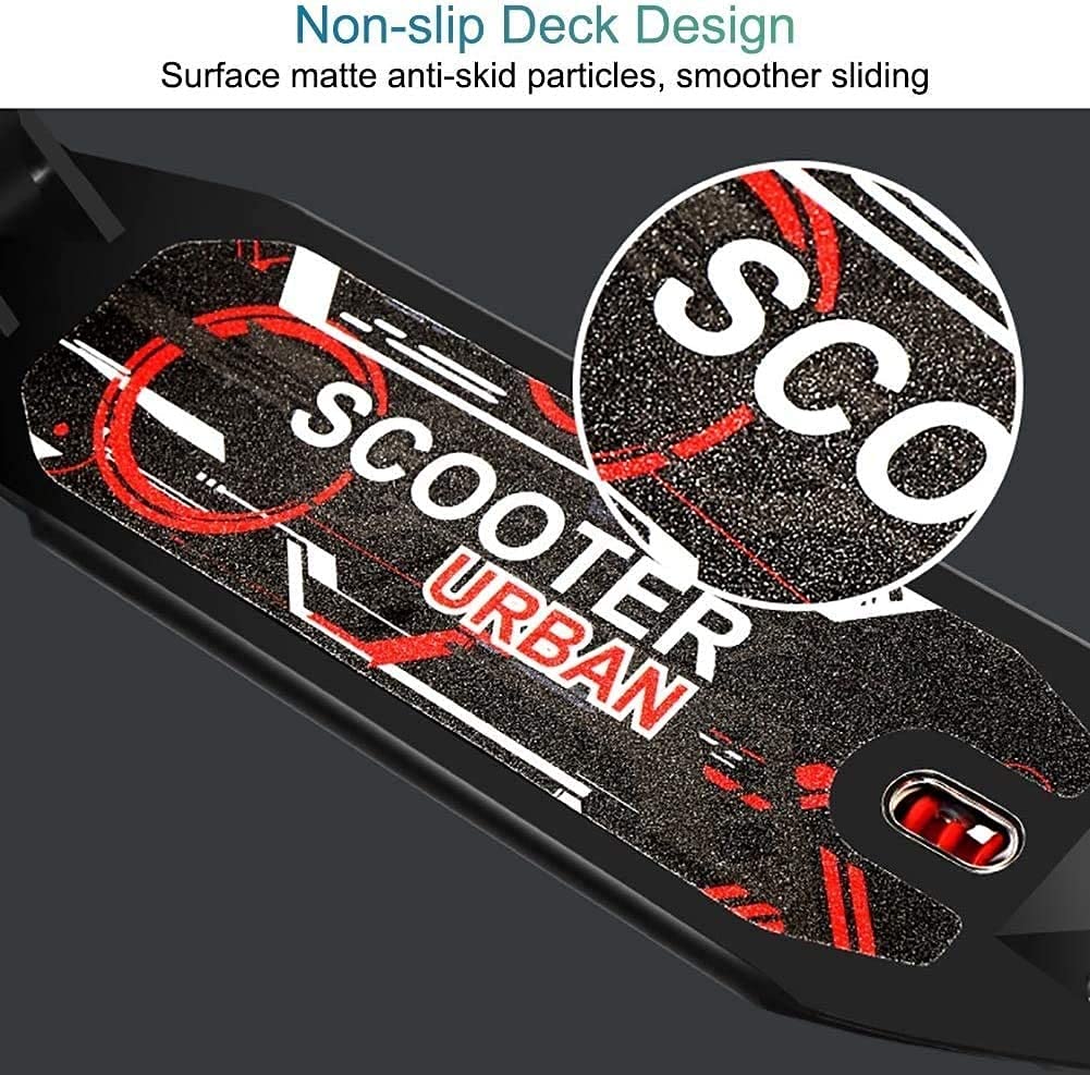 BOBOBH Scooters for niños Scooters Adulto Negro Patada para Adultos con Ruedas Grandes Freno de Mano de Disco Suspensión Doble Empuje de Ciudad Plegable con Cesta de Almacenamiento - Soporta 220