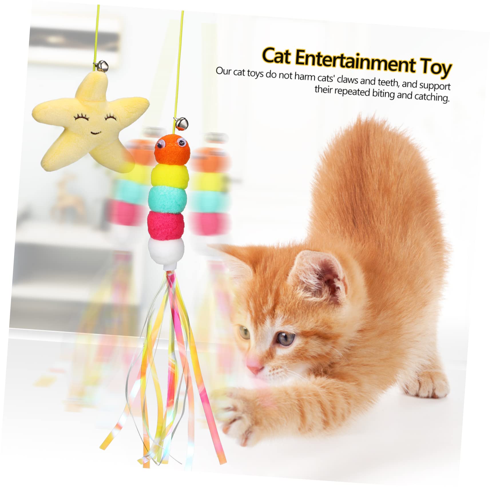FRCOLOR STK Hängendes Spielzeug Für Katzen Kätzchen-Teaser-Spielzeug Katzen Kau Für tänzerin Plüsch Snacks Für Konzentrieren
