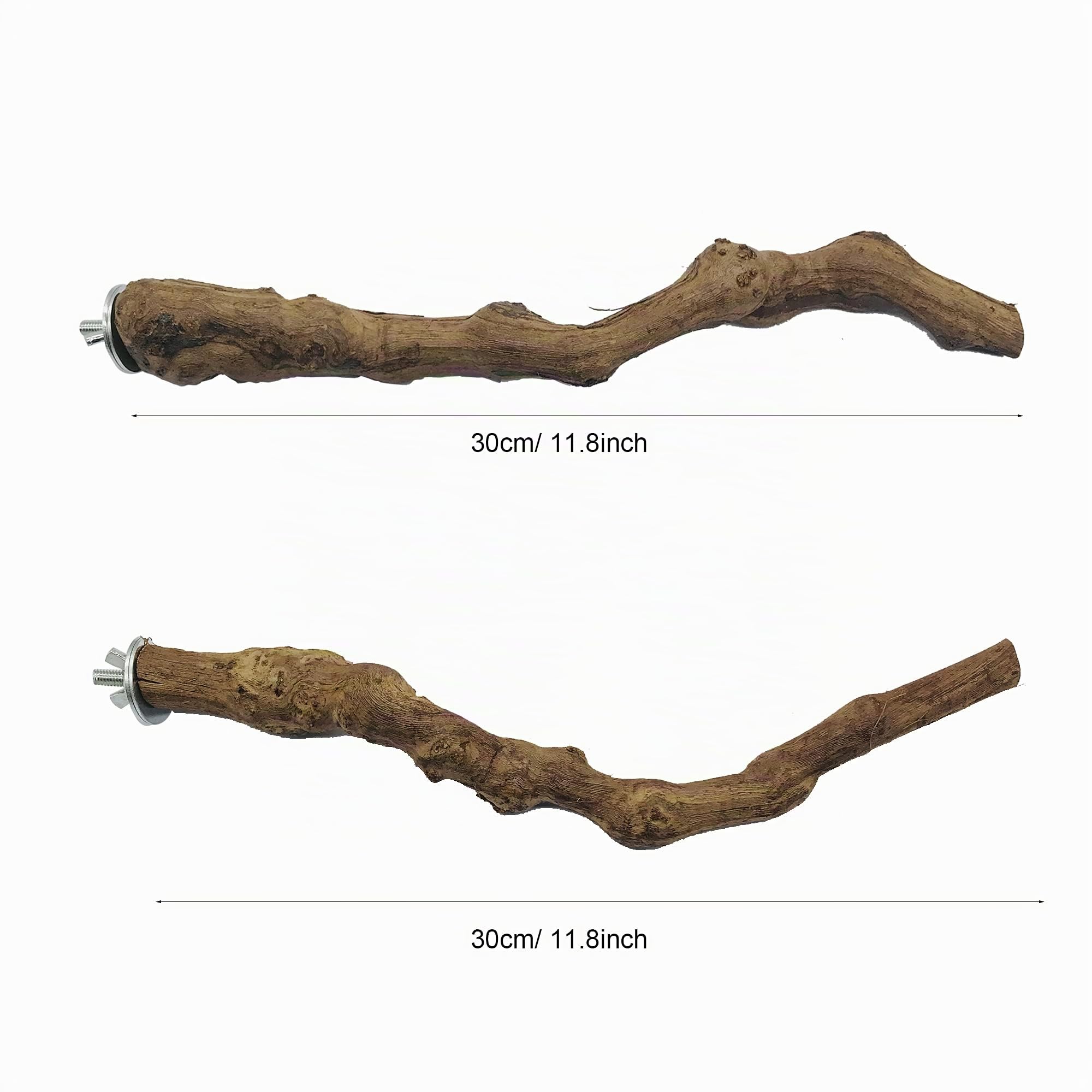 4 Pz Giocattolo per Pappagalli, Ramo D'uva Naturale Giocattolo per Uccelli, Trespolo Posatoio Supporti per Uccelli in Legno Naturale per Piccolo Medi Pappagalli