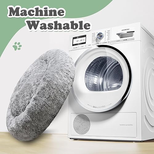 Miniatura 6 de JOLLYVOGUE - Cama para perros y gatos, cama relajante y antiestrés para mascotas y perros pequeños, cojín esponjoso en forma de dona para mascotas