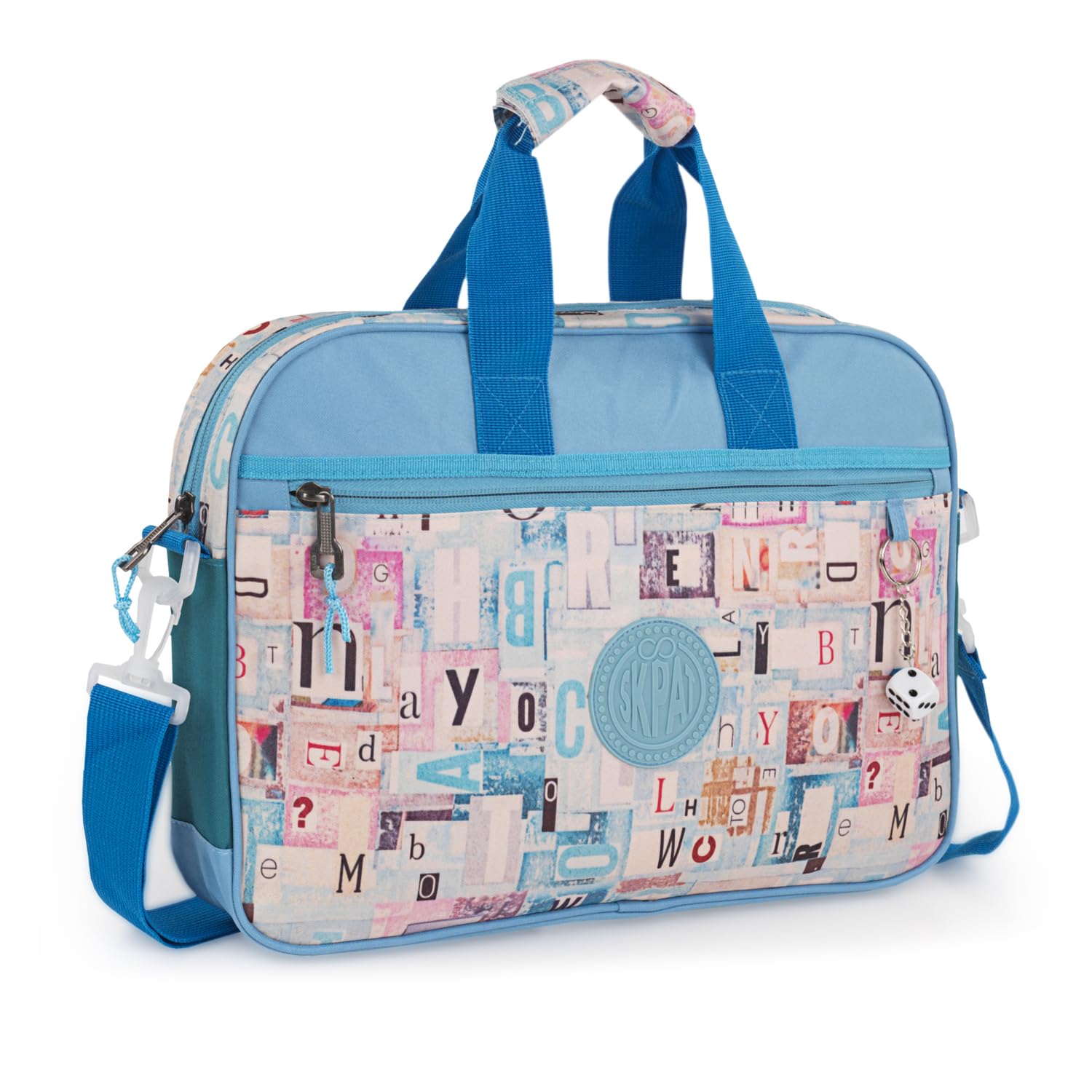 SKPAT - Childrens Briefcase - School Briefcase with Adjustable Shoulder Strap - Resistant Laptop Bag with Multiple Compartments - Messenger Bag Brand, Blue