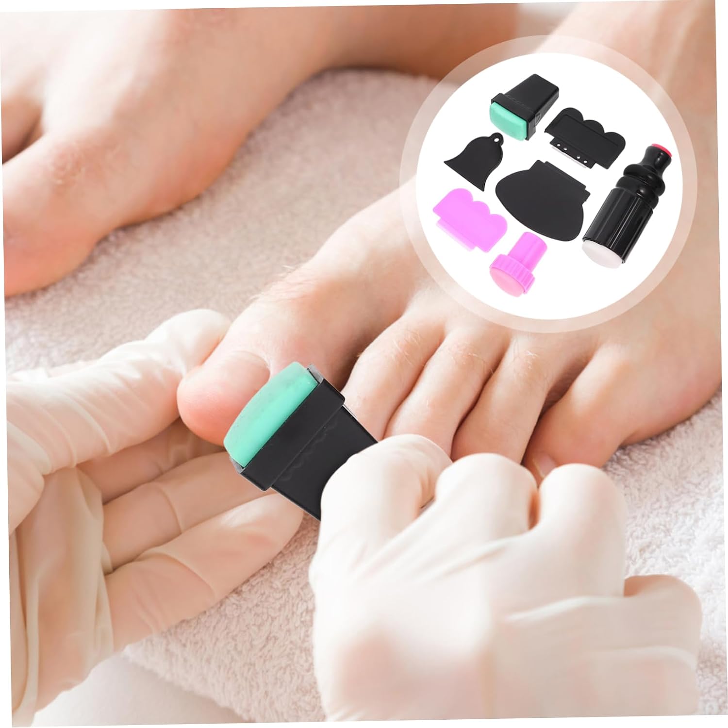 Nail Art Stamper and Scraping Set 7-piece Kit Nail Polish and Stamper for Creative Manicure