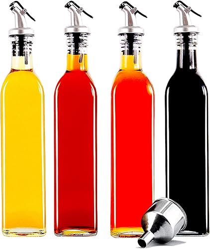 Miniatura 1 de 17oz Glass Olive Oil Dispenser Bottle,Oil Dispenser,Olive Oil Bottle,Cooking Oil and Vinegar Cruet Set for Kitchen,Non-Drip Oil Pour and Easy Pour