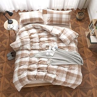 OUYOXI Bed Sheet Set Bedding 4-Piece Bed Cotton High-grade High-density Brushed Bed Linen Pillowcase Suitable For Home Interior Duvet Cover Sets (Size : 1.5m) (1.5m) (A 2m)