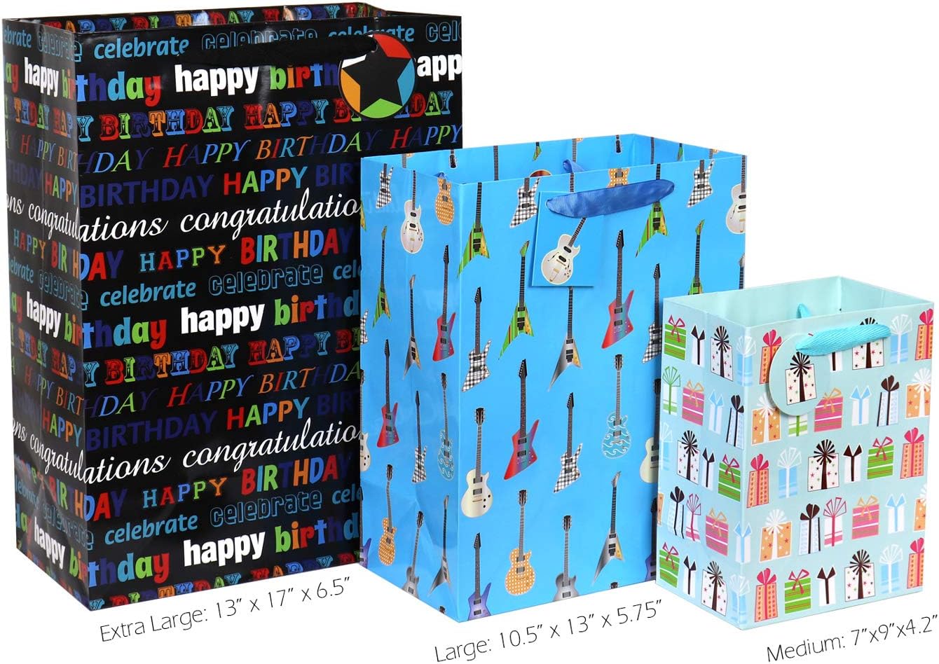 12 Pcs Birthday Gift Bags, Large, Medium and Small Gift Bags Assortment for Boys, Girls, Women, Men (Assorted Sizes) - Image 5