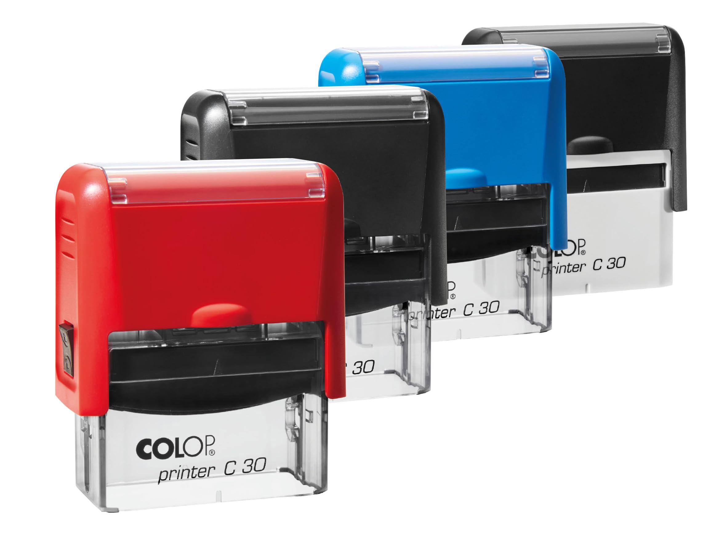 COLOP Printer Compact Tampon texte personnalisé - Choix de la couleur du boîtier et de la couleur d'empreinte - Tampon auto-encreur avec logo et texte (8 lignes 76 x 37 mm C60)