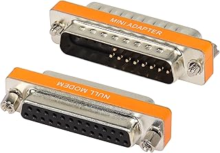 SinLoon RS-232 Crossover Data Transfer Connector,DB25 Null Modem,25-Pin 2-Row D-SUB VGA Gender Changer, for Office Monitors or Projectors Data Transfer 2PCS (DB25 Male to Female)