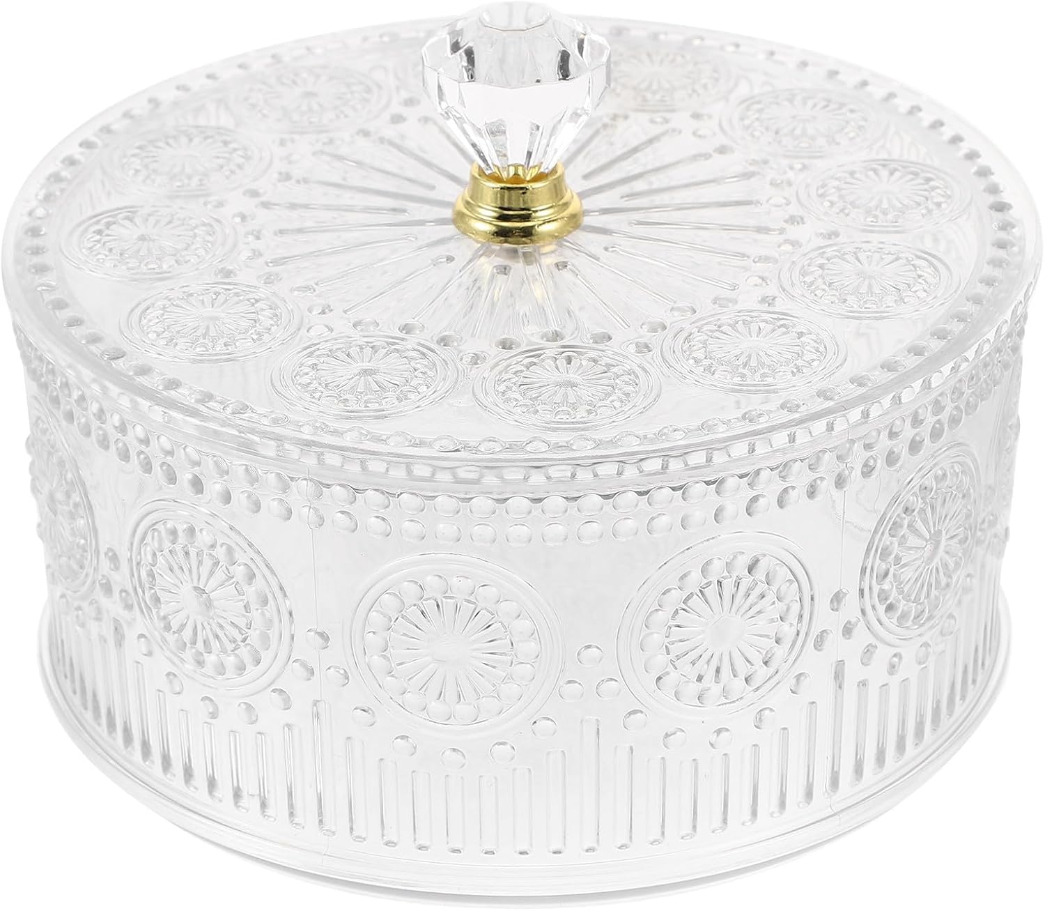 DECHOUS Embossed Jewelry Storage Box with Lid Pet for Rings Earrings