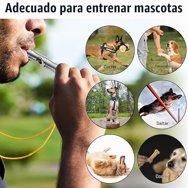 Foto 6 de 7 de DONGKER Silbato para perro, silbato de emergencia de titanio de 120 dB con diseño de cierre para colgar…