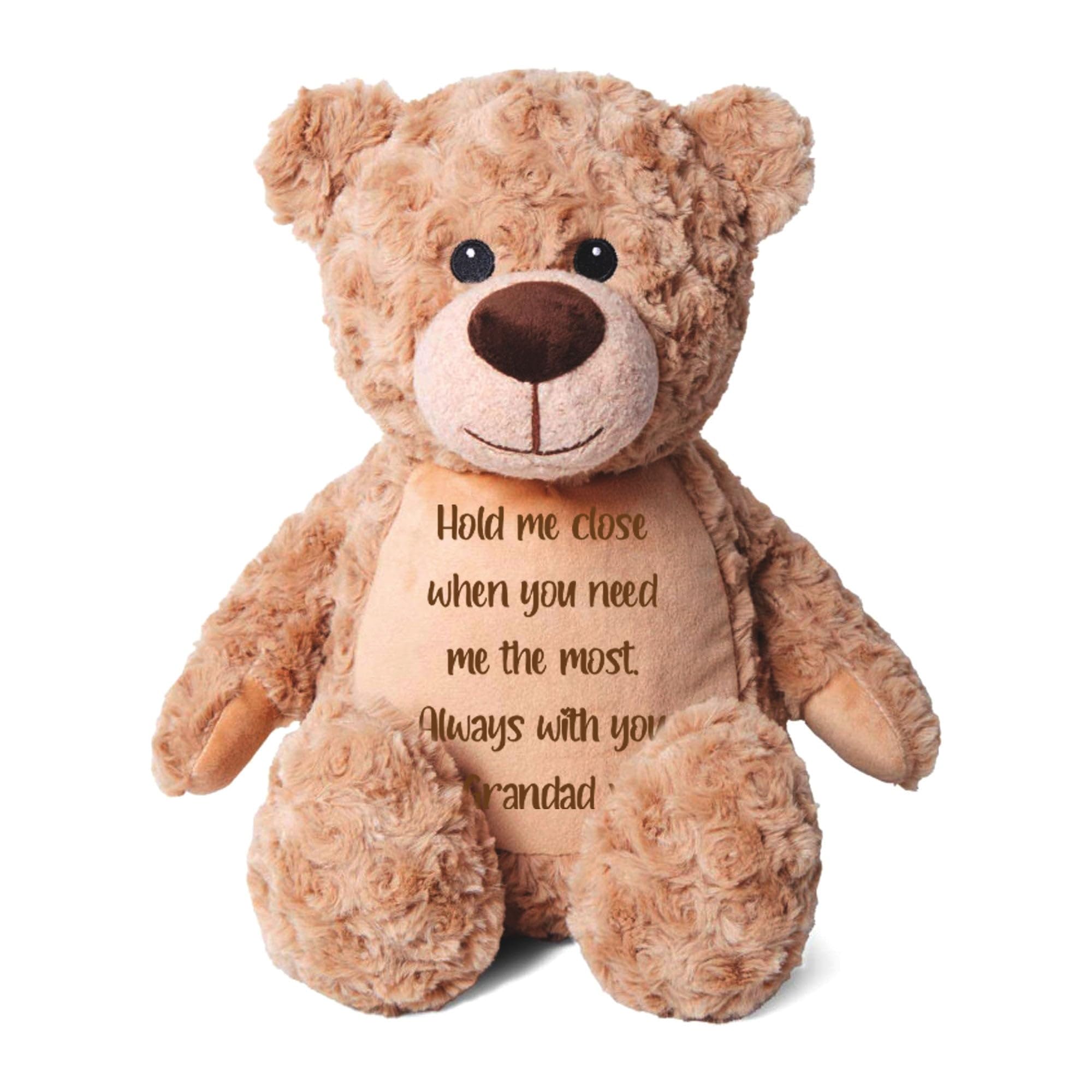 Large Personalised Ashes Keepsake Memory Bear – Light Brown | Bereavement Memorial Gift | Metal Heart Tin Ashes Urn | Soft & Luxurious Remembrance Teddy Bear Grief Keepsake | Ashes Urn | 42cm Tall