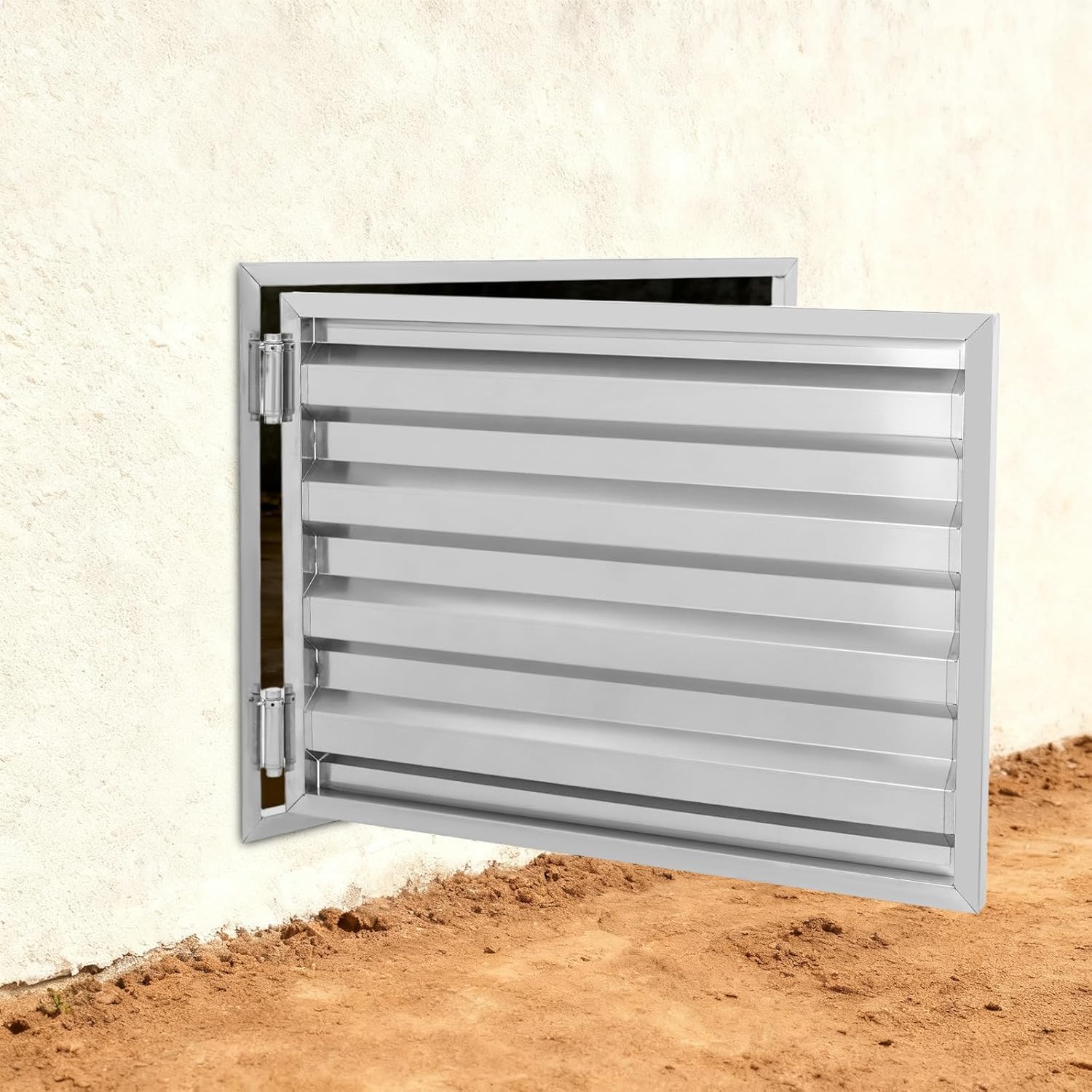 32" x 24" Stainless Steel Crawl Space Door, Access Door for Attic and Basement, Heavy-Duty Vent Cover with Removable Design, Silver (Silver, 32×24 Inch)