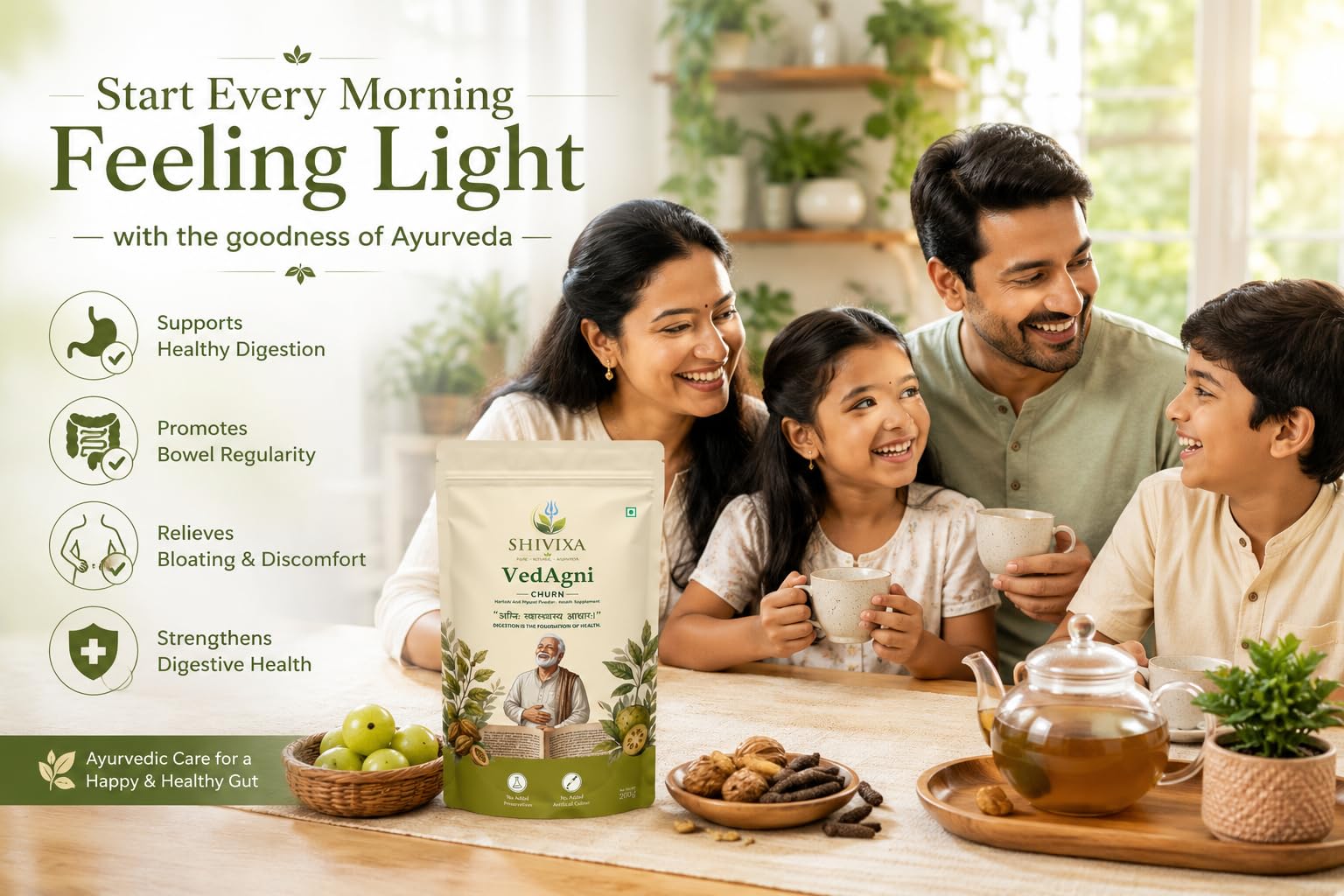 VedAgni Churna | Ayurvedic Digestive Powder | Helps Relieve Gas, Acidity, Bloating & Constipation | Supports Gut Health, Digestion & Metabolism | Plant Based Natural ayurvedic Laxative for men & woman | 200g Pack of 1 — Amazon image 7