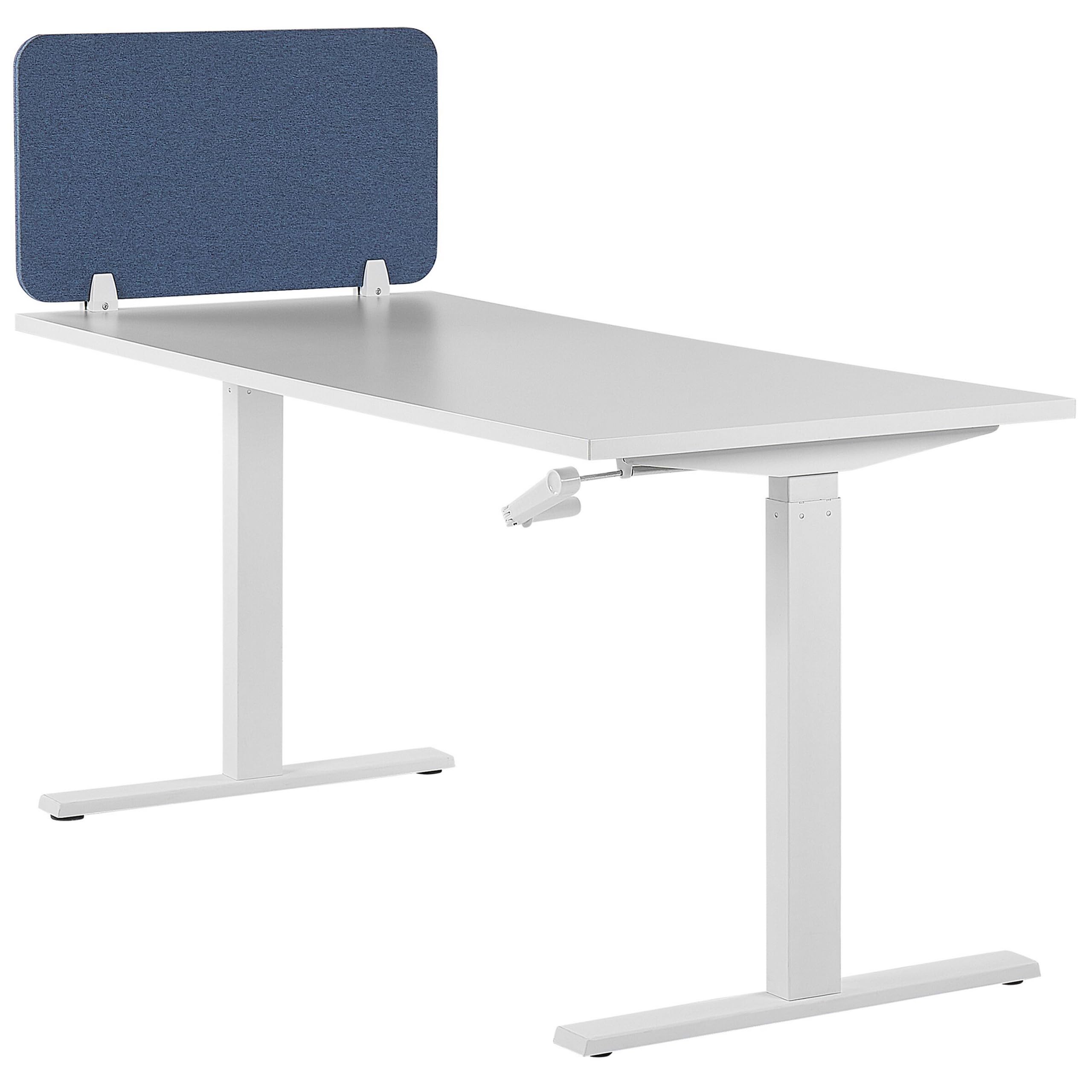 Beliani Séparateur Cloison Acoustique de Bureau et Table Bleu 72 x 40 cm Réduit Le Bruit et Les Distractions Visuelles Idéal pour Le Open Space