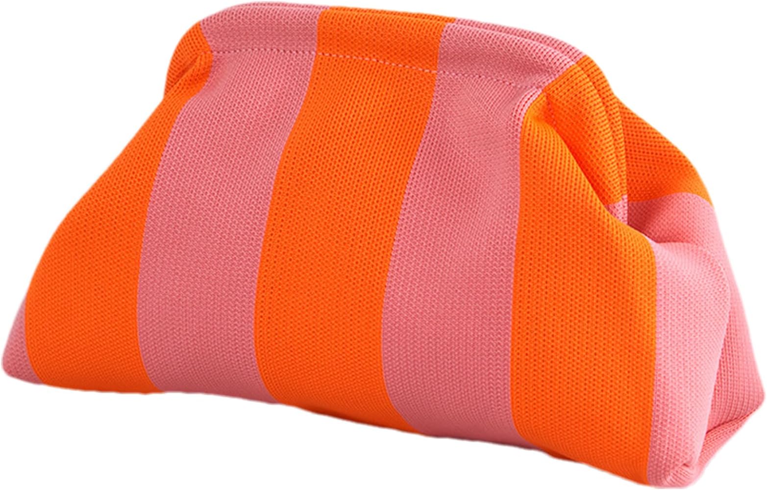 Clutch Cakes for Women - Summer Beach Woven Crochet Bag | Female Color Block Clutch Bags | Crochet Crochet Helmet Lock Closure