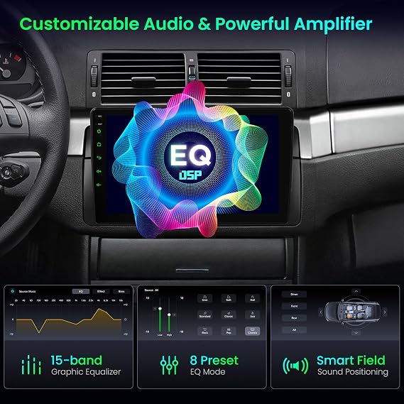 XTRONS Android 14 Car Stereo for BMW 3 Series E46 1998-2006 Rover 75 MG ZT, 9 Inch Touch Screen Car Radio GPS Navigation Bluetooth Built-in DSP Head Unit Wireless CarPlay Android Auto (4+64GB)