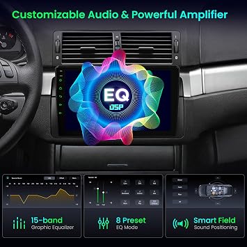 XTRONS Android 14 Car Stereo for BMW 3 Series E46 1998-2006 Rover 75 MG ZT, 9 Inch Touch Screen Car Radio GPS Navigation Bluetooth Built-in DSP Head Unit Wireless CarPlay Android Auto (4+64GB)