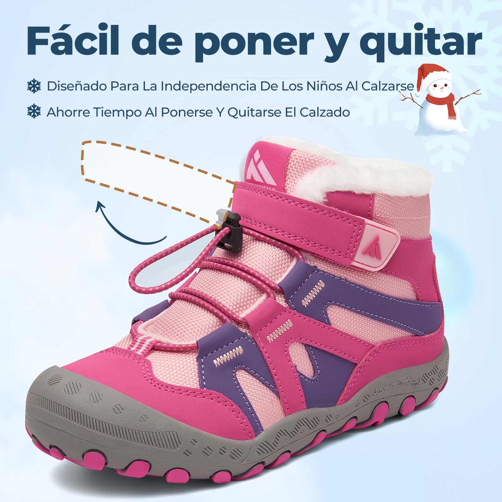 Mishansha Botas de Nieve Niños Botines Invierno Cómodo con Forro Acolchado