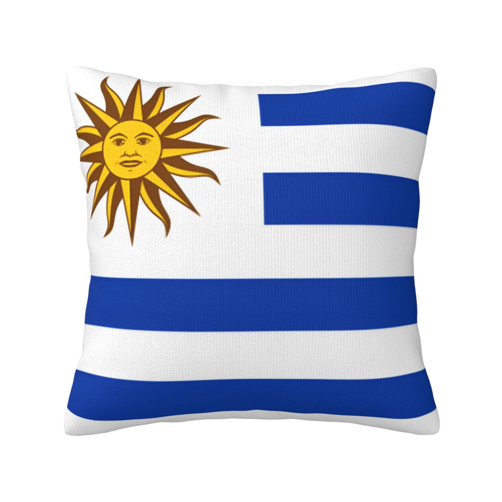 Flag of Uruguay Print Decorative Throw Pillow Covers for Sofa, Outdoor and World Cup Celebrations