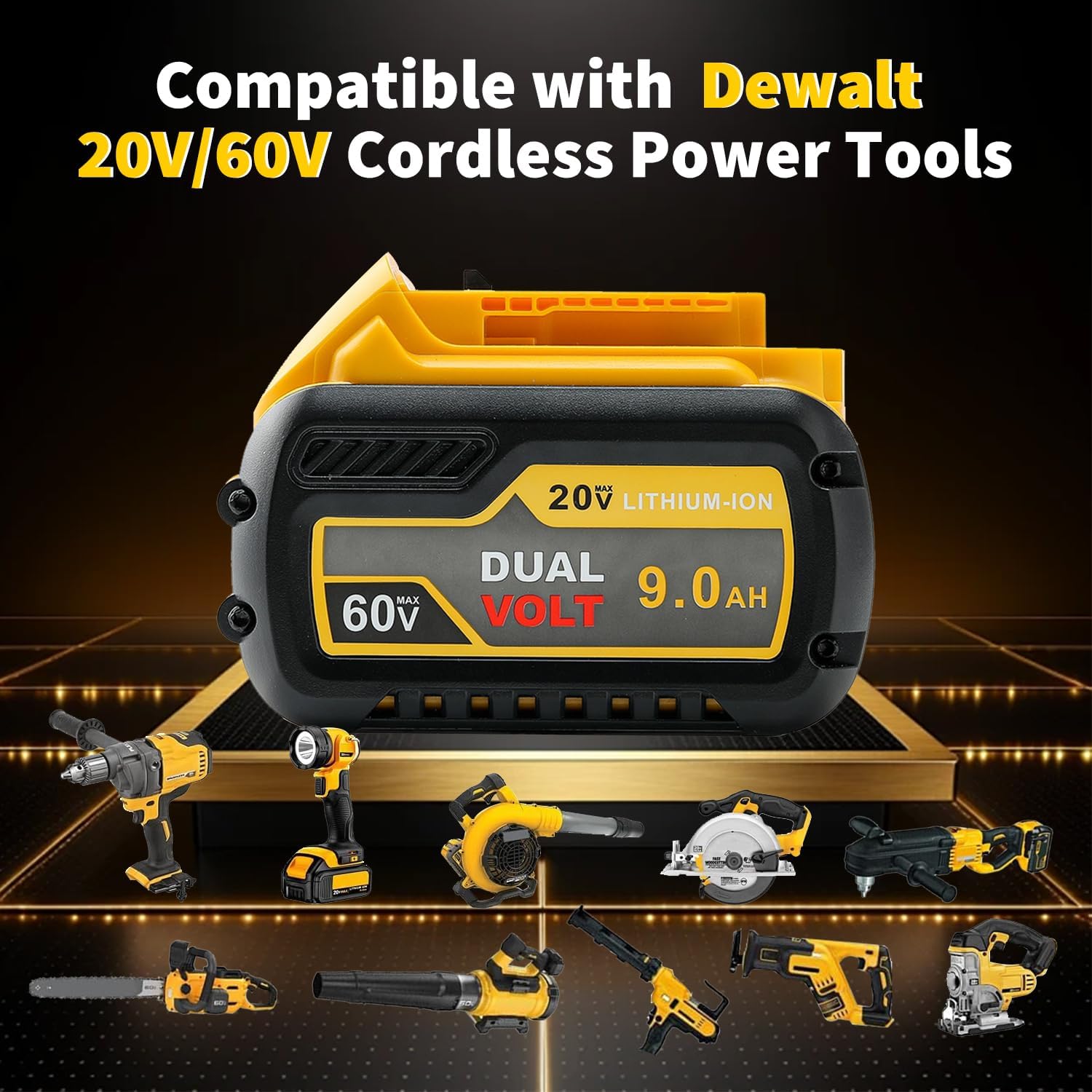 2 Packs Replacement for Dewalt 20V/60V Max Flexvolt Battery Compatible with Dewalt 20V/60V DCB606 DCB612 DCB609 Battery Series Power Tools