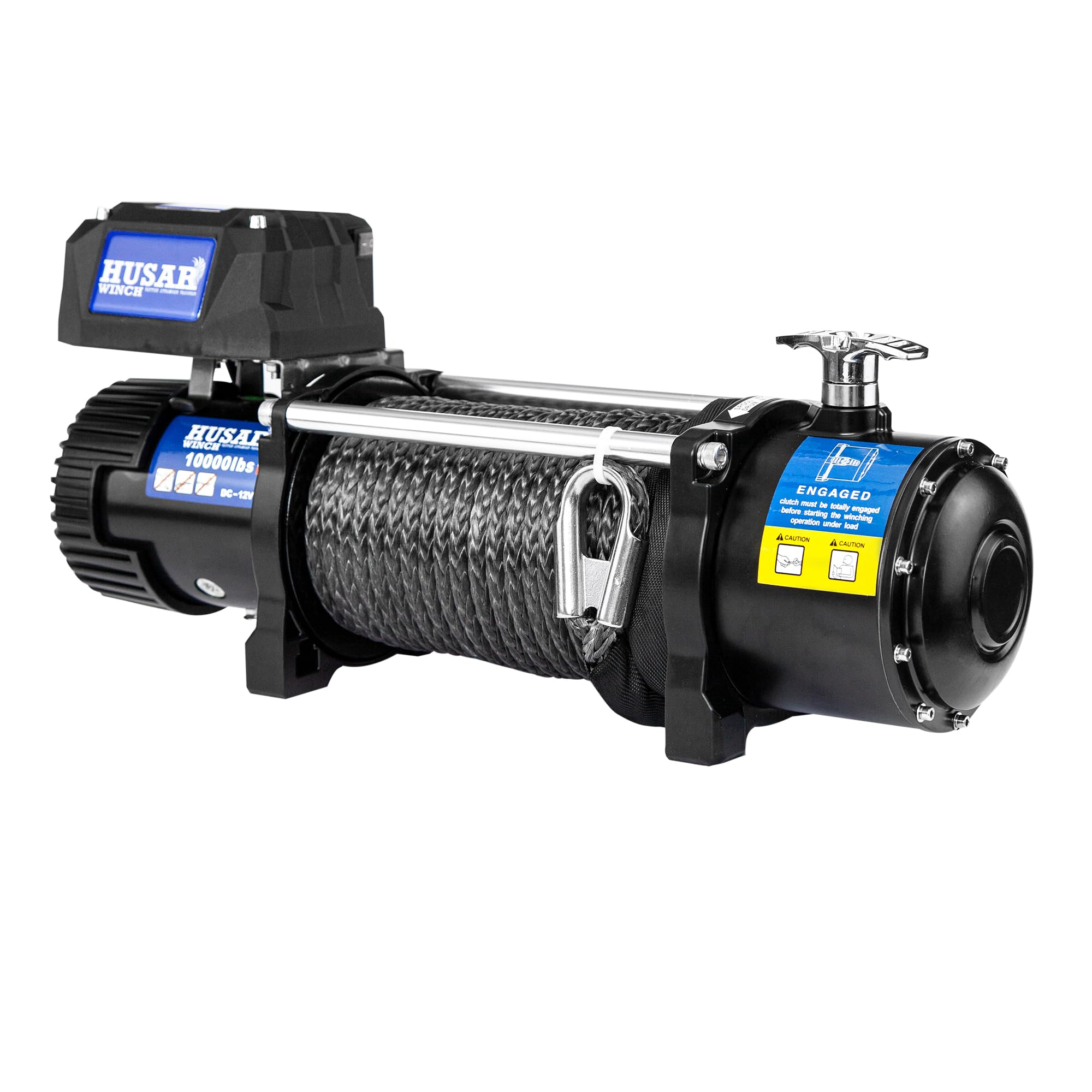 Elektryczna wciągarka linowa 12 V, 4535 kg, mocna linka syntetyczna o długości 28 m, bezprzewodowe sterowanie, automatyczny hamulec, przekładnia planetarna – idealna do ATV/UTV, samochodów