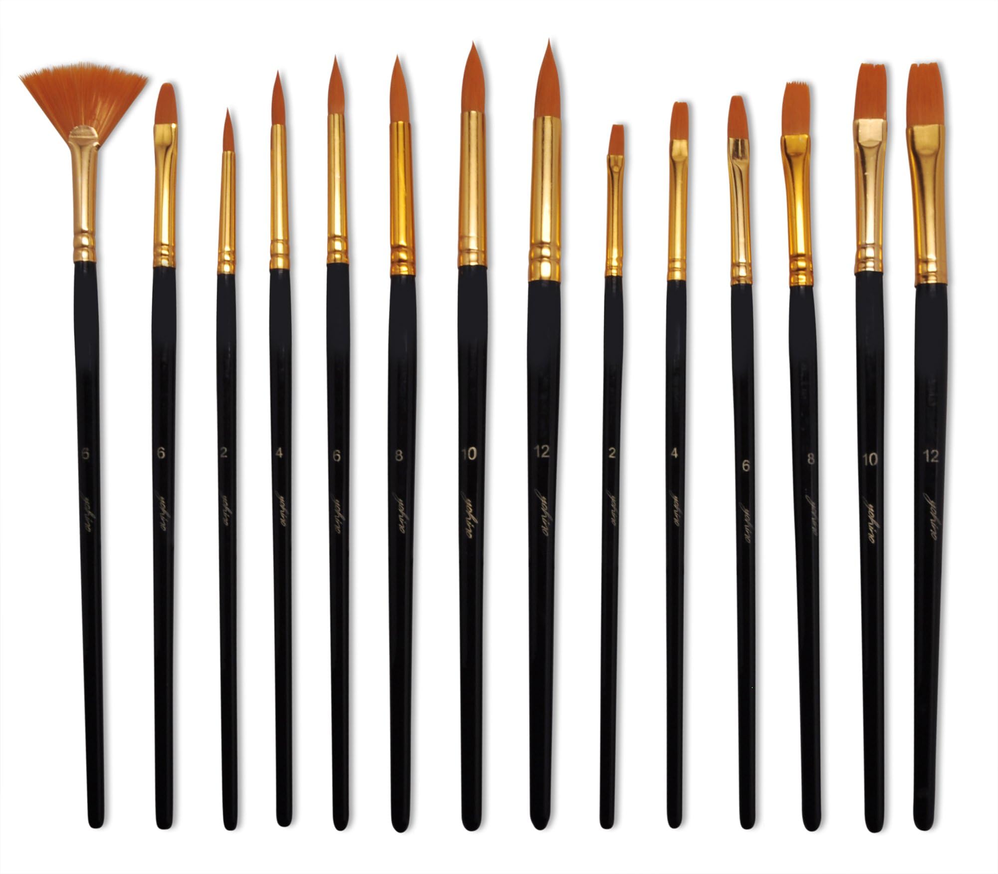 Multi Purpose Paint Brush Set (14 Piece Set), Use for Acrylic, Oil, Watercolor