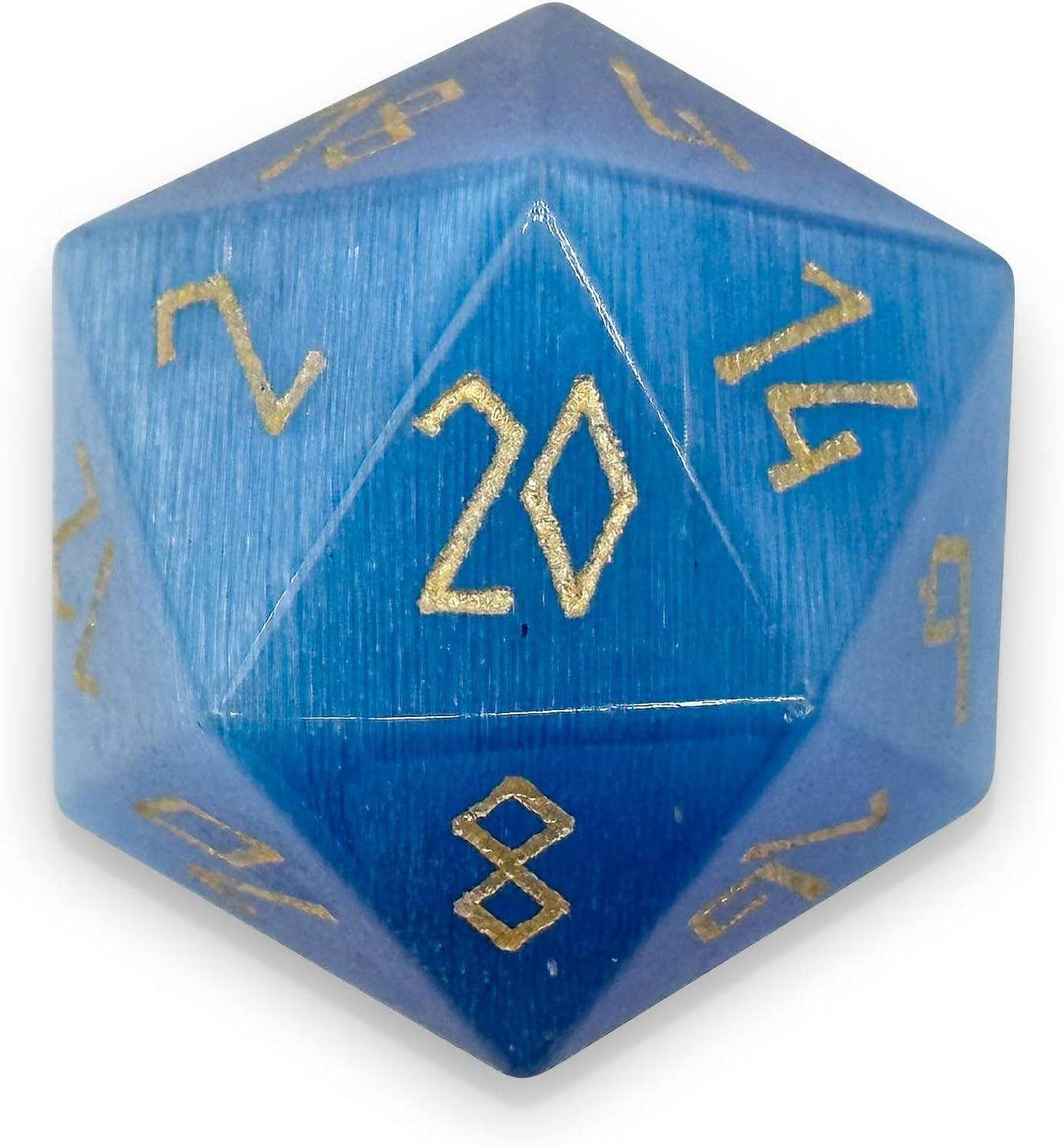 Norse Foundry Shattered K9 Rainbow Glass D20 Dice - 30mm Hand-Carved Boulder® - Gold Font for Tabletop Roleplaying Games - Premium K9 Glass with Hypnotic Fractured Colors