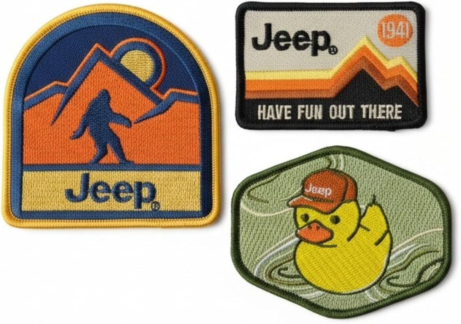 Jeep Patch 3-Pack - Trail Legends Embroidered Heat Seal Patches - Iron-On Set - Official Licensed