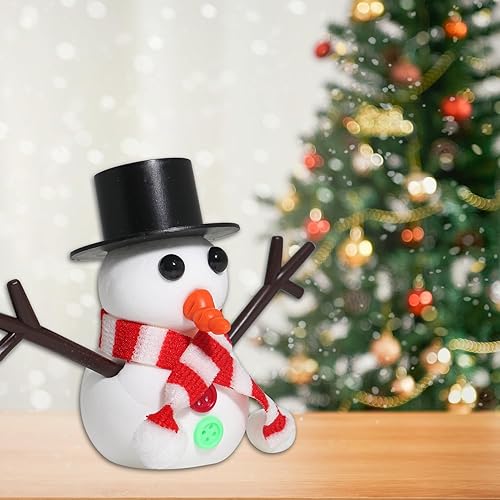 Miniatura 5 de Juego de 9 manualidades de muñeco de nieve de Navidad para niños, kit de bricolaje de muñeco de nieve de arcilla para modelar, relleno de calcetín
