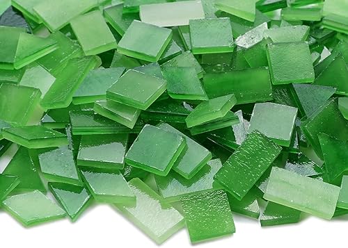 Vista 36 de Lanyani Azulejos de mosaico de vidrio para manualidades artísticas, 4 formas mixtas de vidrieras Tiffany, 200 piezas, Café