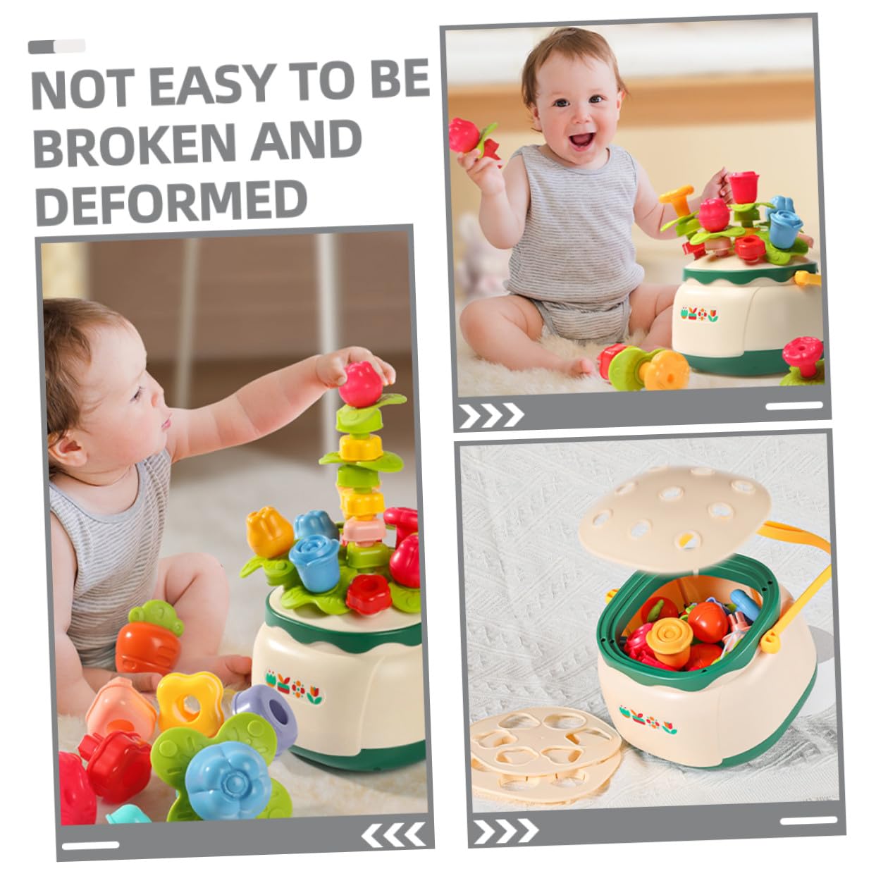 Beaupretty Montessori de Juguete Sensorial Infantil Forma de Flor con Clasificación y Ensartado Apilable para Desarrollo Cognitivo y Motricidad Fina