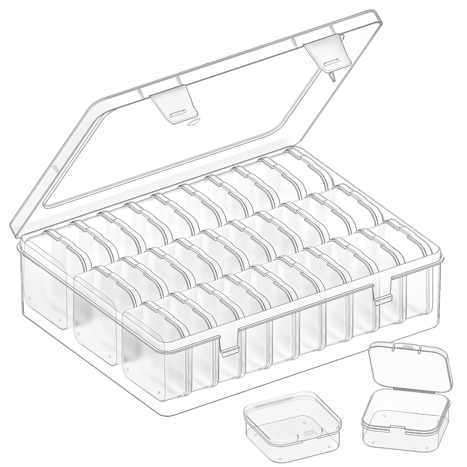 30pcs Mini Clear Plastic Bead Organizer Box, Small Jewelry Organizer, Suitable for Jewelry, Craft Supplies, Screws, Seeds, Bead Organizers and Storage-image-11