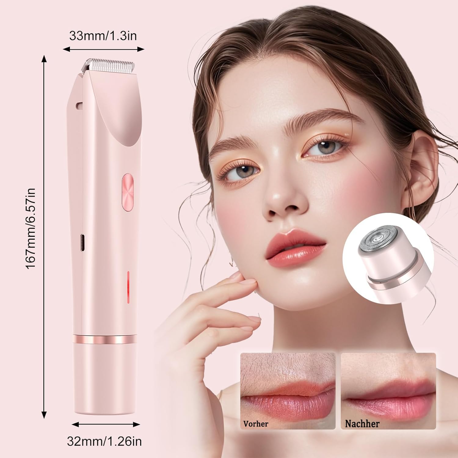 Sianova Bloomshave - 2-In-1 Damen Körperrasierer, Sianova Rasierer, Bikini Skin Trimmer, Ipx7 Wasserdicht, Nass & Trocken Anwendbar, Usb-C Aufladung, Für Intimbereich, Beine & Achseln (Blau)